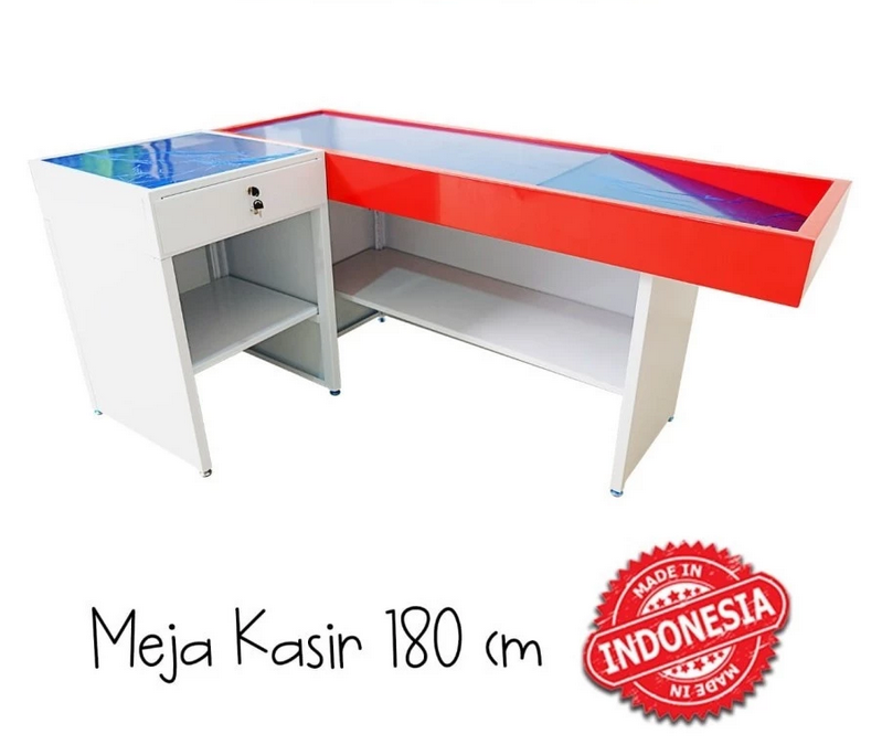 MEJA KASIR MINIMARKET TOKO SWALAYAN MODERN TIPE MK-05 SK-180  RAKTOKO.ID
