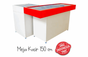 MEJA KASIR TOKO MINIMARKET SWALAYAN BAHAN BESI TIPE MK-05 SK-150 | RAKTOKO.ID