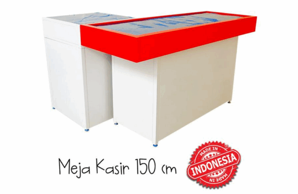 MEJA KASIR TOKO MINIMARKET SWALAYAN BAHAN BESI TIPE MK-05 SK-150 | RAKTOKO.ID