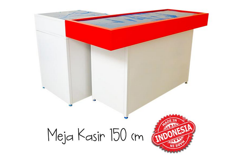 MEJA KASIR TOKO MINIMARKET SWALAYAN BAHAN BESI TIPE MK-05 SK-150 | RAKTOKO.ID