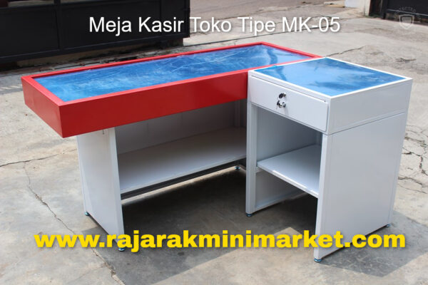 MEJA KASIR TOKO MINIMARKET SWALAYAN BAHAN BESI TIPE MK-05 SK-150 | RAKTOKO.ID